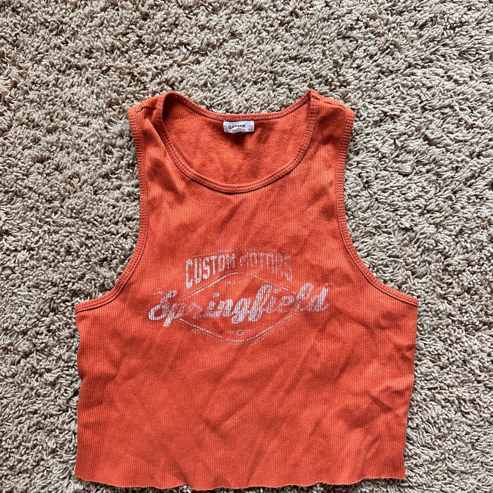 Garage Orange biker Crop Top